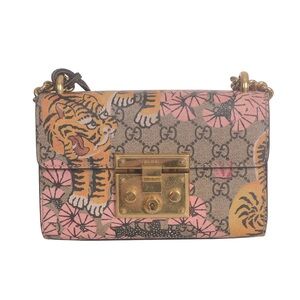♥️Gucci Padlock Tiger Brown Small  Leather Small Crossbody Bag Handbag♥️